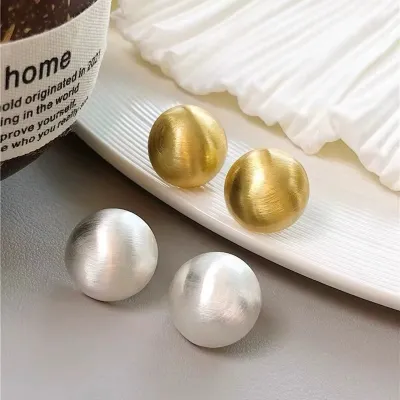 Trendy Half Round Stud Earrings (2 pairs)